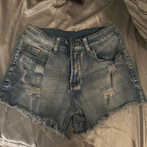 Distressed Denim Women Shorts